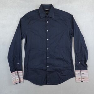Paul Smith The Byard Shirt Mens Size 15 38 Black Long Sleeve French Cuff Italy